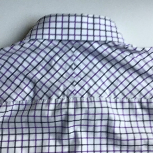 ETON slim, purple & blue checks spread collar cotton shirt Sz 15 3/4 ~40 - Picture 2 of 9